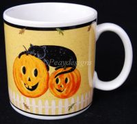 Sakura Warren Kimble PUMPKIN DREAMS Coffee Mug - YELLOW